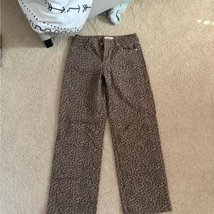 Leopard Print Straight Leg Women's Jeans